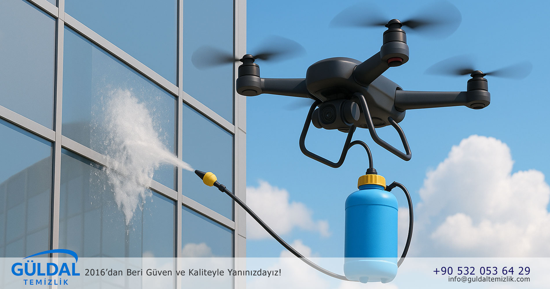 Drone ile Dış Cephe Temizliği: Yükseklikte Güvenli ve Hızlı Çözüm